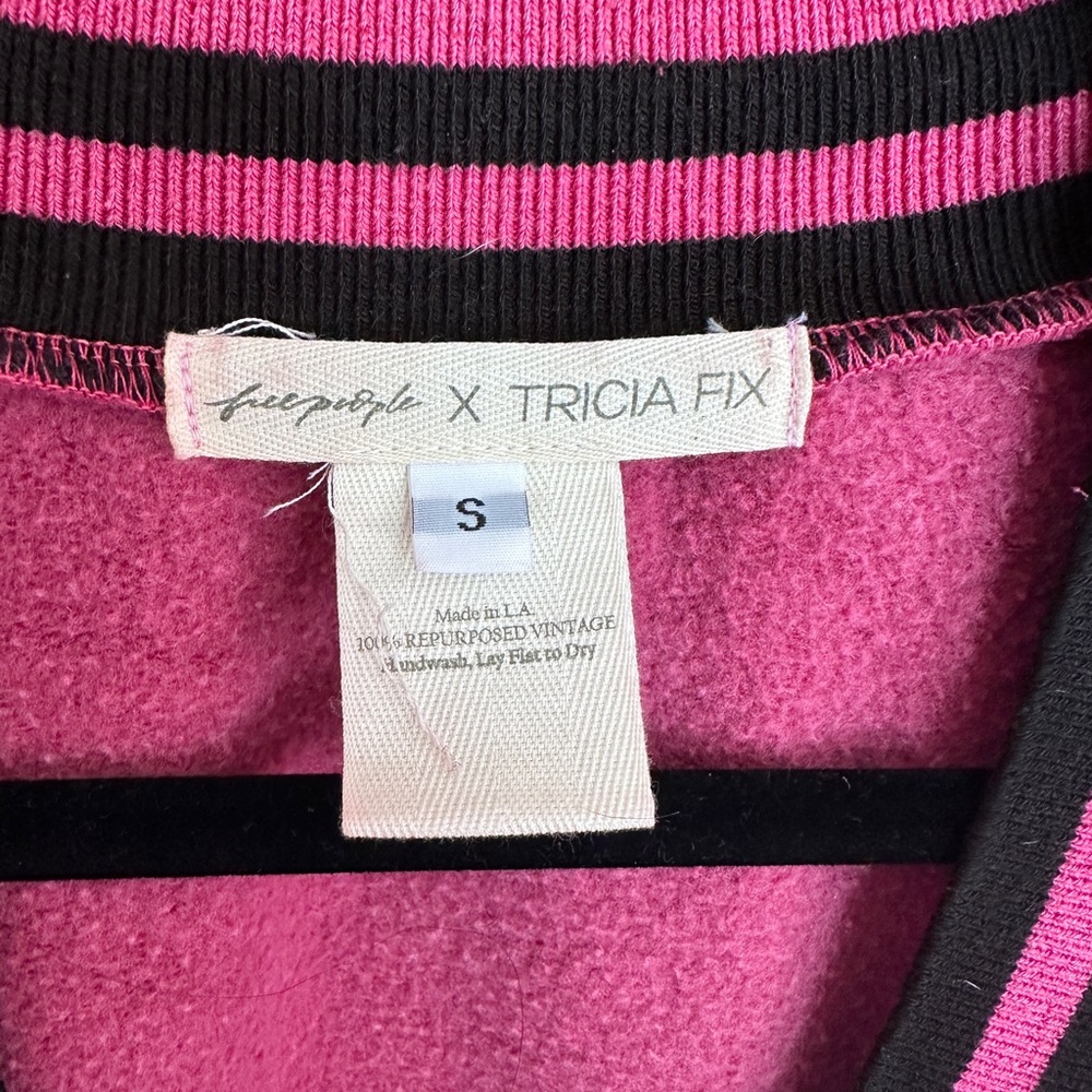 Free People Tricia Fix Collegiate V-neck Sweatshirt - Picture 6 of 9